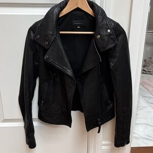 Mackage Black Leather Cropped Jacket
